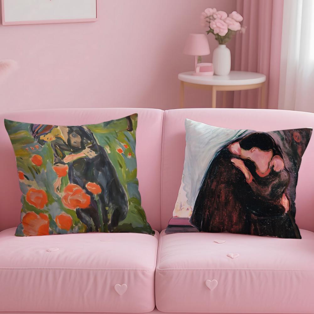 Classic Painter Edvard Munch Cushion Cover Soft & Easy-Wash Pillow Case – Versatile for Couch, Bed, Travel and Office
