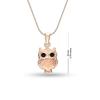 LeCalla S925 Sterling Silver Jewelry Rose Gold-Plated Owl Pendant Necklace for Teen Women 19” Chain