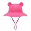 Cartoon Bear Kids Sunshade Bucket Cap Breathable Folding Baby Sun Hat Children Fisherman Hat  Girls