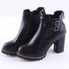 Wish Large Size Thick Heel Knight Boots Women's 20 Autumn and Winter New Rear Zipper Belt Buckle High Heel Short Boots