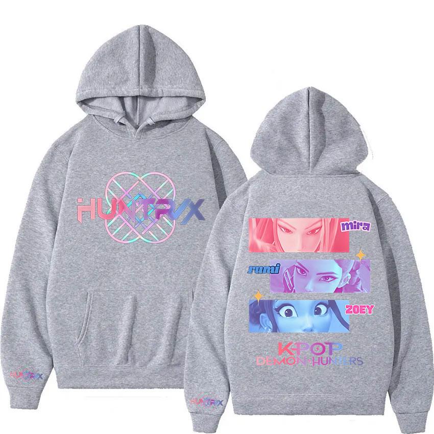Harajuku K-pop Demon Hunters Cartoon Graphic Hoodies for Men Women Vintage Sweatshirts Fashion Fleece Loose Hooded Streetwear