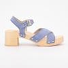Women's Glacial Blue Heeled Sandals Pescura