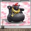 Biggie Cheese Meme Tapestry Kawaii Anime Rat Tapestry Wall Hanging Aesthetic Room Decor Banner Home Decoration Macrame Natal
