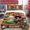 3-teiliges Bettbezug-Set (1 * Bettbezug + 2 * Kissenbezug, ohne Kern), Benutzerdefinierter Name Dragon Ball Z Muster Bettwäscheset, Heim Schlafzimmer Dekor Geschenk