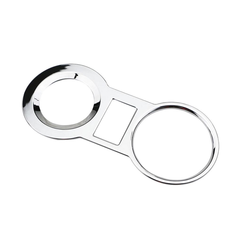 ABS Chrome Car Water Cup Holder Cover Sticker Trim for Peugeot 3008 2013 2014 2015 LHD Interior Accessories