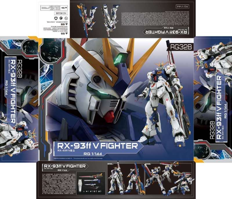 

RG 1/144 RX-93ff V FIGHTER Сборная модель-конструктор Фигурки с водяными декалями Подставка для демонстрации Пластиковая модель-игрушка Коллекция для мальчиков Высококачественные подарки