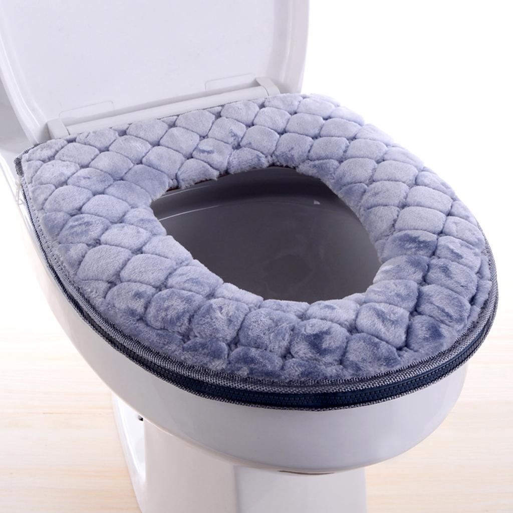 Soft Toilet Seat Cover Washable Toilet Seat Cover Pads Toilet Seat Cover Soft Toilet Seat Cushion Warmer with Zipper