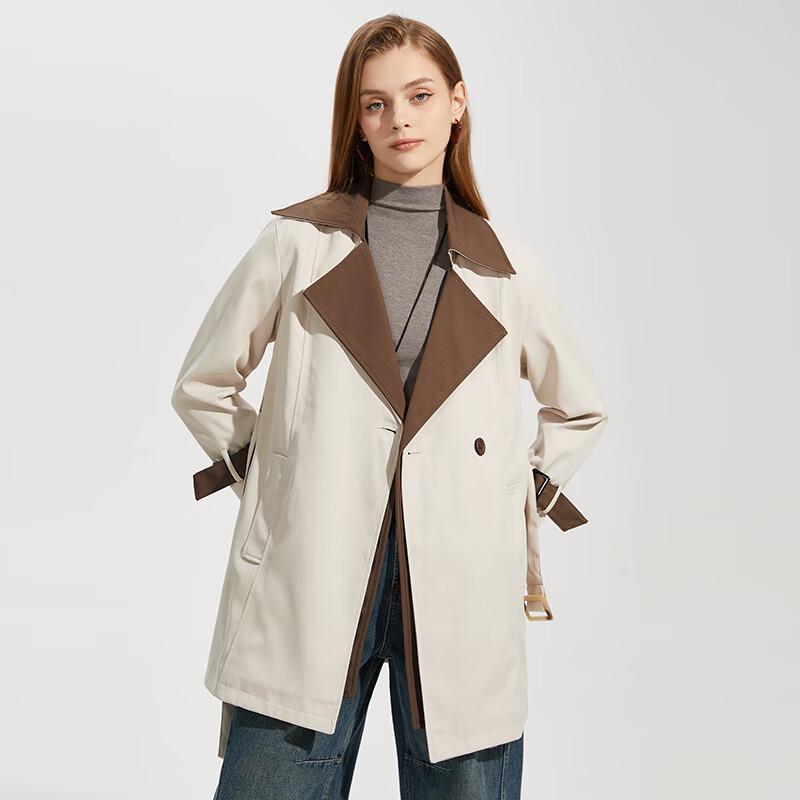 Shetu Women's Korean Style Loose Mid-length Trench Coat