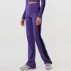 Puma Co-branded Colorblock Letter Logo Embroidery Knit Flared Pants Women Bottoms Deep-Purple Burgundy 536629-90