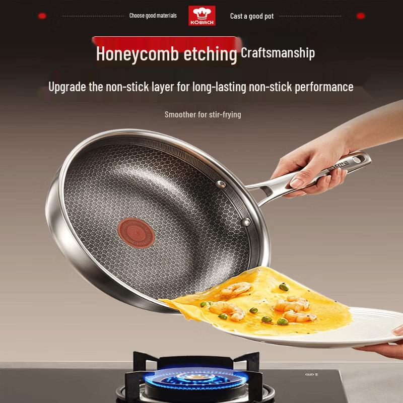 Kambach 304 Stainless Steel Honeycomb Non-stick Frying Pan with Temp Sensor