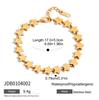 Uworld Simple Classic 18K Gold Color Plated Stainless Steel Smooth Pentagram Bracelet Zircon Heart Bracelet Women's Jewelry Part
