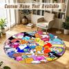 Round Rug Custom NameAdventure Time Pattern Non Slip Carpet Home Floor Decor