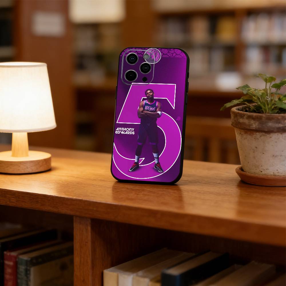 

Anthony Edwards Phone Case For iPhone 17, 16,15,14,13,12,11 Plus,Pro Max, Others Soft Black Cover iPhone16Pro