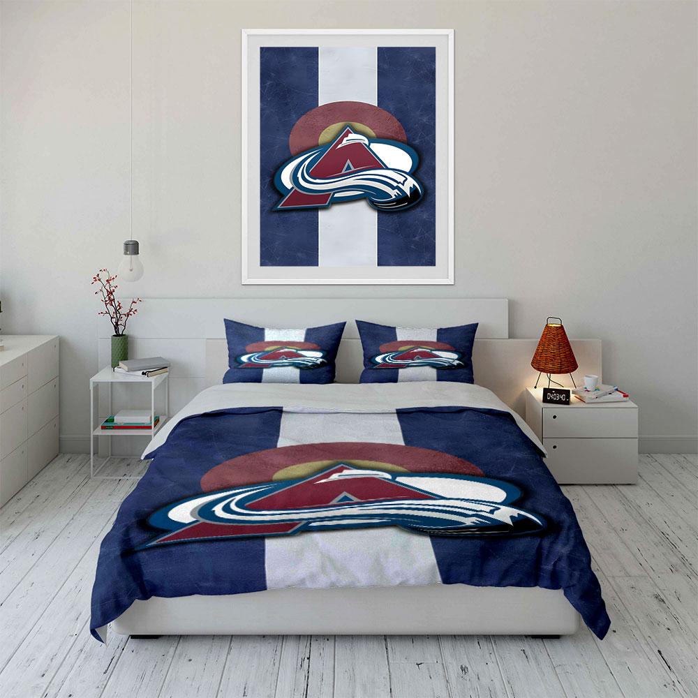 "Red 'A' Logo On Colorado Flag Design" Print Bedding Set Duvet Cover Pillowcases (1* Duvet Cover 2* Pillowcases Do Not Include Comforter)