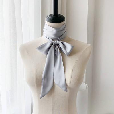 5x200cm Satin Silk Narrow Scarf Neckerchief Solid Neck Scarves Long Silk Thin Scarf Head Neck Hair Band Bag Ribbon Headbands DIY