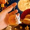 Creative Mooncake Little Rabbit Keychain 3D Cute Rabbit Keychain  Daily Use