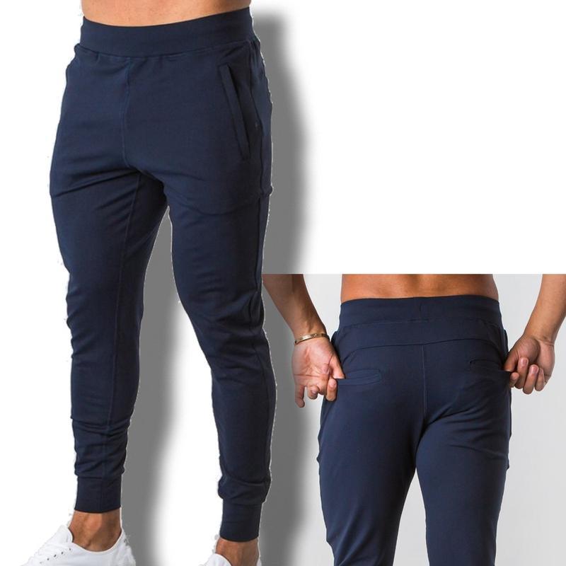 Pantalon de Sport Coton Respirant Slim à Ourlet Côtelé Décontracté Santé pour Homme Entraînement Course Fitness