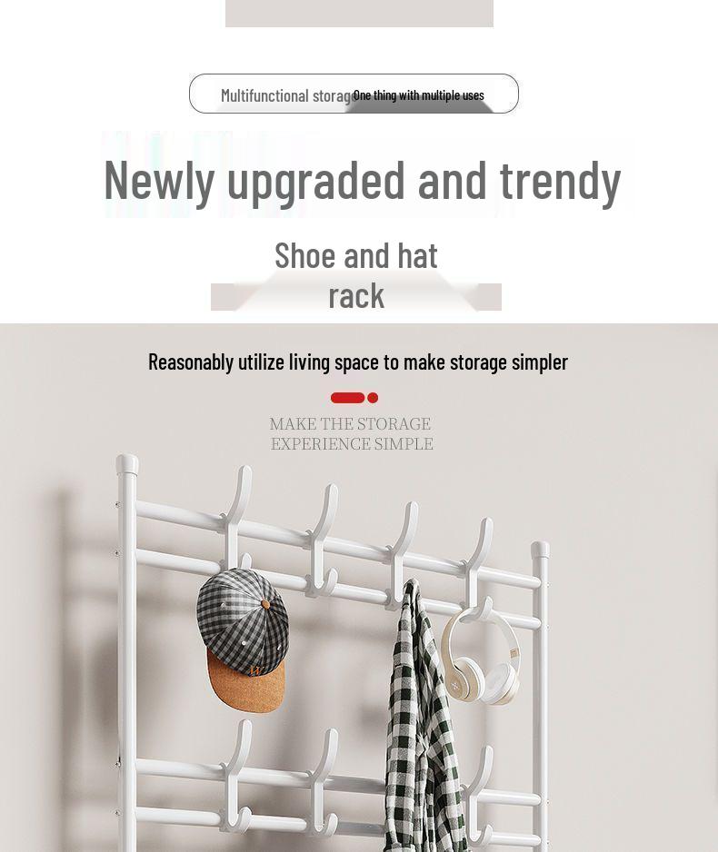 Multi-Layer Floor-Standing Shoe and Clothing Rack: Entryway Organizer
