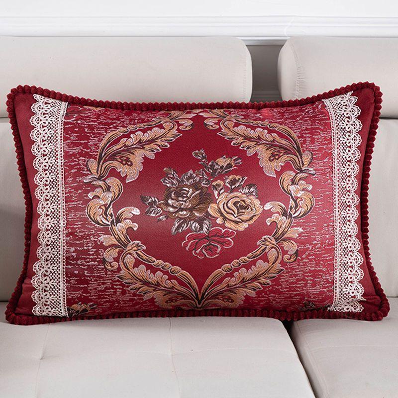 Одиночная европейская жаккардовая наволочка, диванная подушка, вышитая прямоугольная наволочка для спинки дивана для гостиной 50*70CM