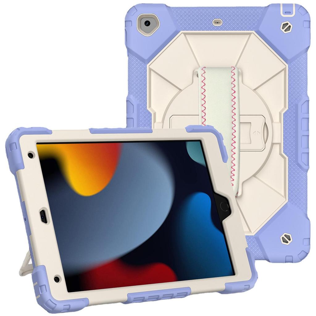 iPad 10.2 Contrast Shoulder Strap Case: 360° Rotating, Dual-Layer, Silicone Protective Cover for iPad 9/8/7