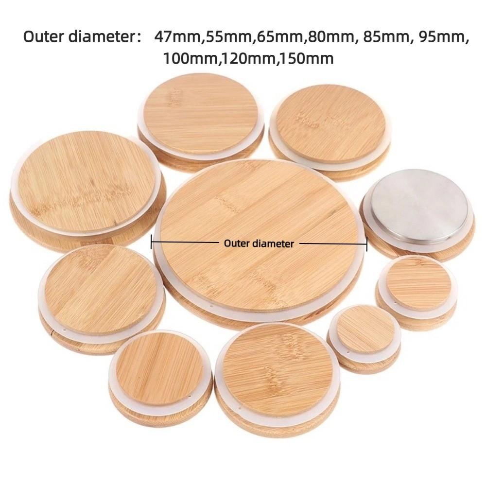 Reusable Bamboo Lids Non Leakage Jar Canning Caps Portable Wooden Covers  Drinking Jar Supplies