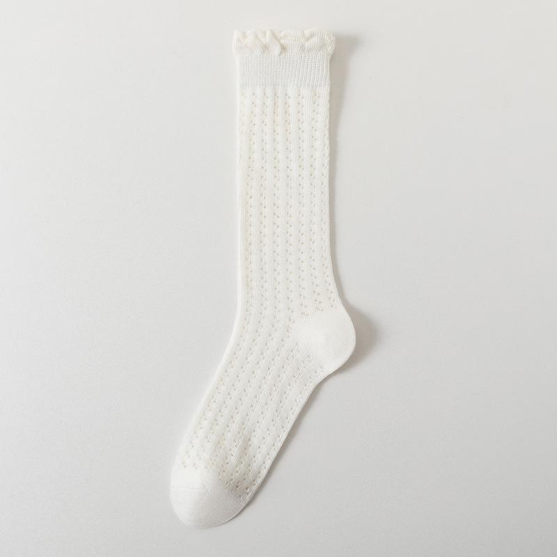 

Women s Summer Mid-calf Socks, Thin White Postpartum Socks, Mesh Breathable Pile Socks, Trendy Boneless Long Calf Socks 1 pair белый