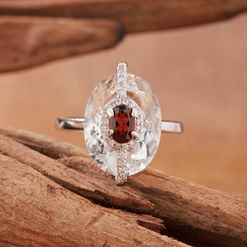 

S925 Sterling Silver Natural Tanzanite White Crystal Colored Treasure Necklace Women S Niche Design High-End Pendant