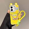 KEYSION Cute Ear Cartoon Case for Infinix Hot 50i with Lanyard Soft Silicone+PC Shockproof Phone Back Cover for Infinix Smart 9