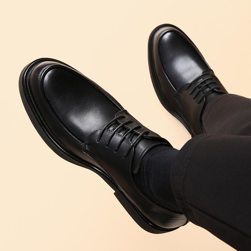 Luxury Brand Lace-Up Non-slip Men Business Black Shoes High Quality Formal Leather Men Dress Shoes Breathable Mens Casual Shoes