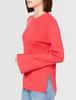 Mira Owen Cuff Design Rib Knit Pullover 09WNT231026 RED 0 Women's