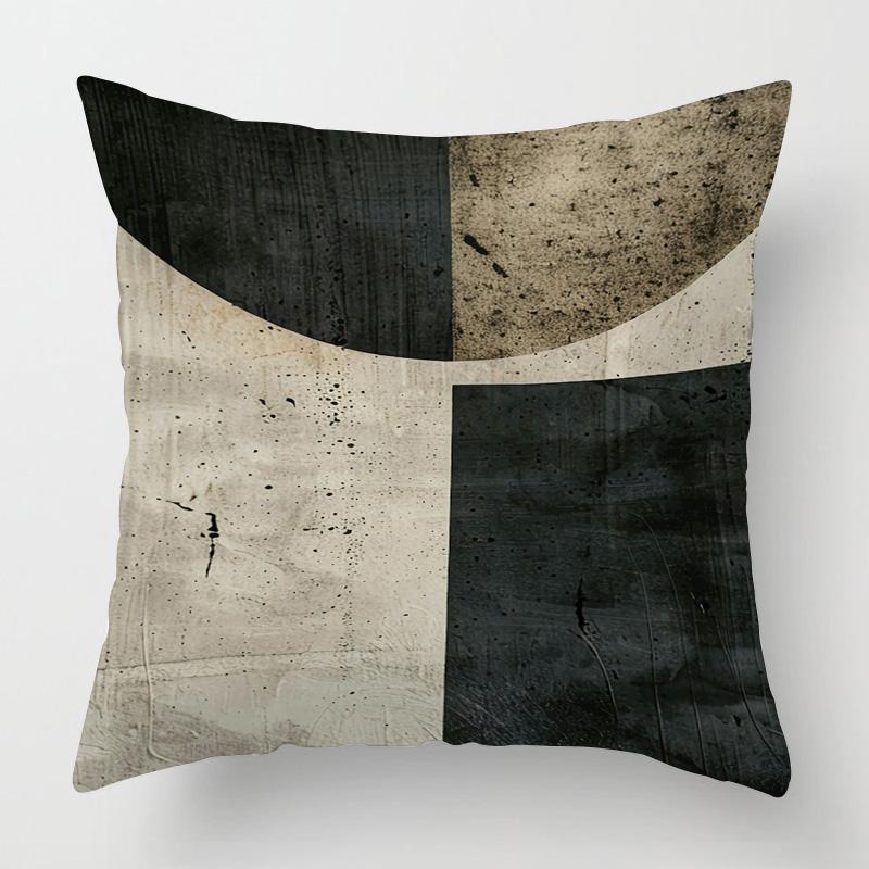Scandinavische Ins Stijl Abstract Geometrisch Kussensloop 45X45Cm 50X50Cm Kort Pluche Bank Kussenhoes Kunst Kussenhoes Short plush 35*35(CM)-1Pcs