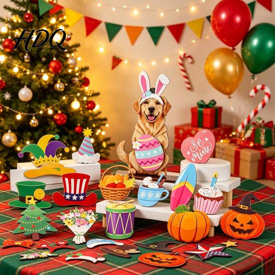Acrylic Christmas Ornament Advent Calendar 2026 Dog/Cat Moments 24 Days Countdown Small Surprise with Accessories Collectible Gifts for Holiday Home