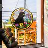 Stained Glass Window Hanging Ornament Colorful Acrylic Suncatcher Panel with Chain