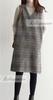 Religeuses Layered Tight Dress with Checkered Sleeveless Long Knit Dress Women's Print, V-Neck, (Medium)