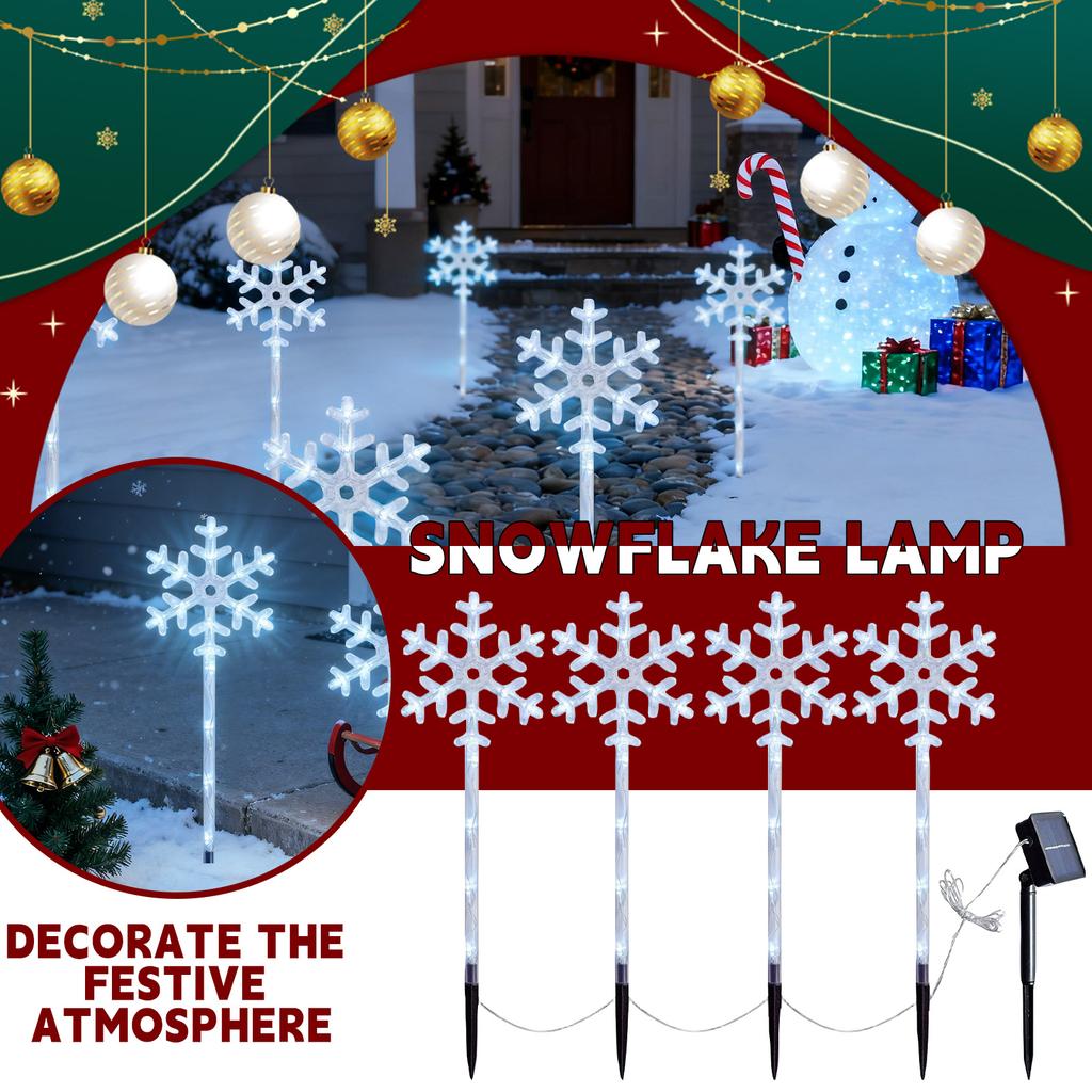 Solar-Weihnachtsbeleuchtung Außendekorationen, Solarbetriebene Schneeflockenlichter, Xms Gartensteckerlichter Außendekorationen für Terrasse Y