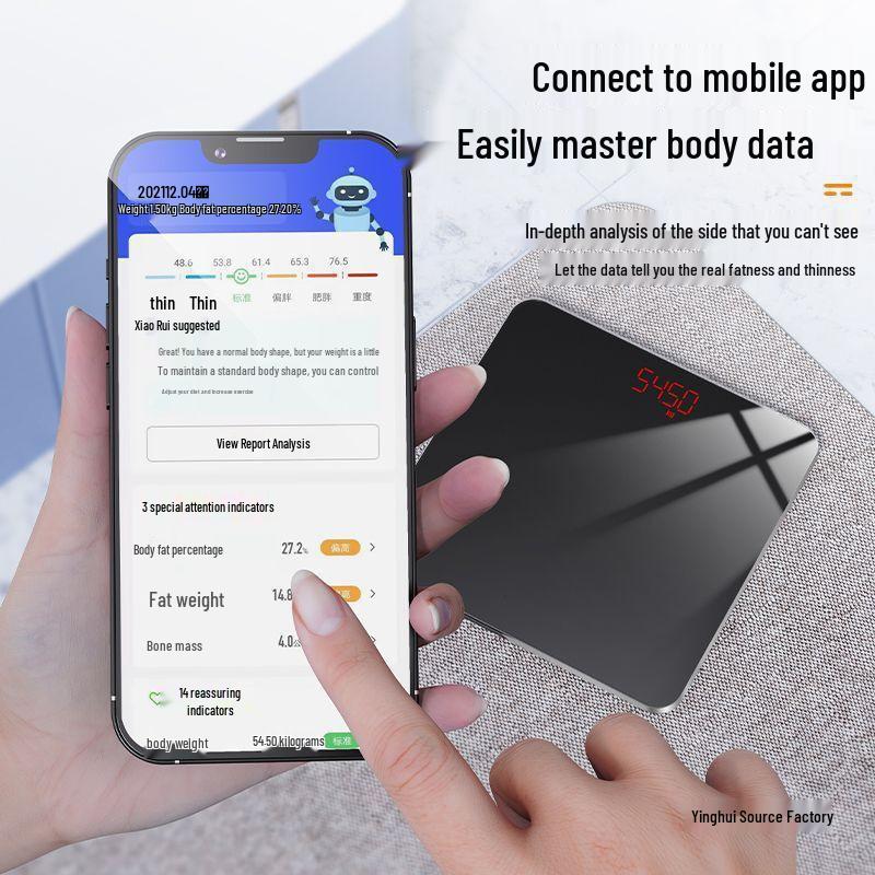 Durable Rechargeable Smart Body Fat Scale for Women - Small Electronic Bathroom Scale