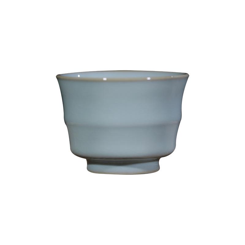 Handmade Ru Kiln Ceramics: Men's High-End Crazed Horseshoe Teacup
