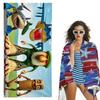 1Pc Funny Cartoon Character Beach Towel Microfiber Soft Skin Friendly Quick Dry Unique Cute Design Essential Beach Accessories