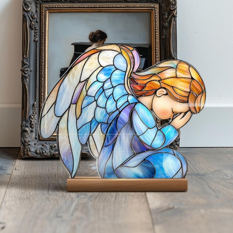 Acrylic Catholic Statue Desktop Decoration Religious Gift for Home Church Display Feature High Transparency Durable Portable Construction