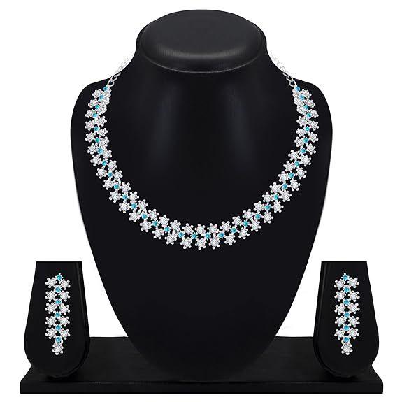 Roséguld Kristall AD Diamanthalsband Smyckesset med Örhängen för Kvinnor och Flickor Passar Bäst Fest