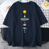Cosmic Solar System Planets Print Short Sleeve Men Street Casual Tee Clothing Loose Breathable T Shirt Male Summer Cotton Tops