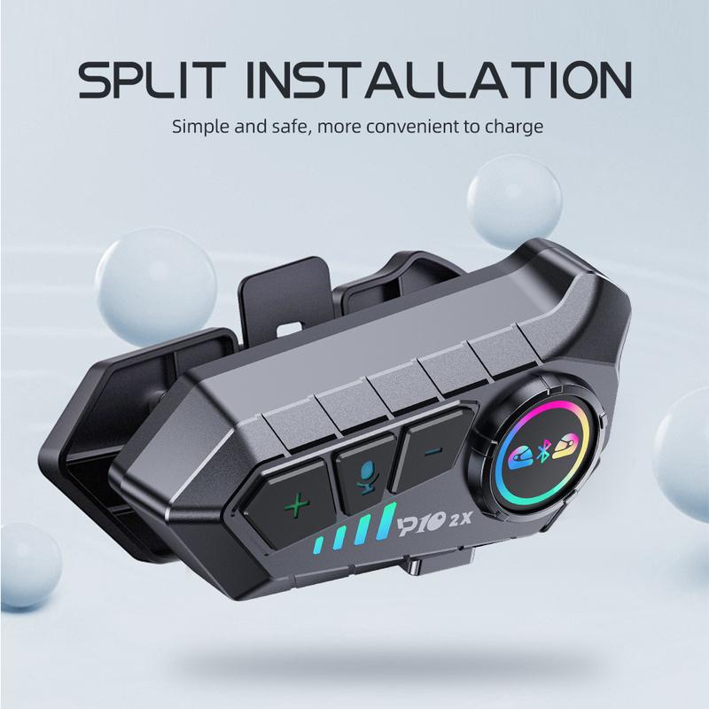 Kebidumei YP10 2X Wireless Bluetooth5.3 Motorcycle Helmet Intercom Headset Waterproof 300 M Intercomunicador Speaker Earphone