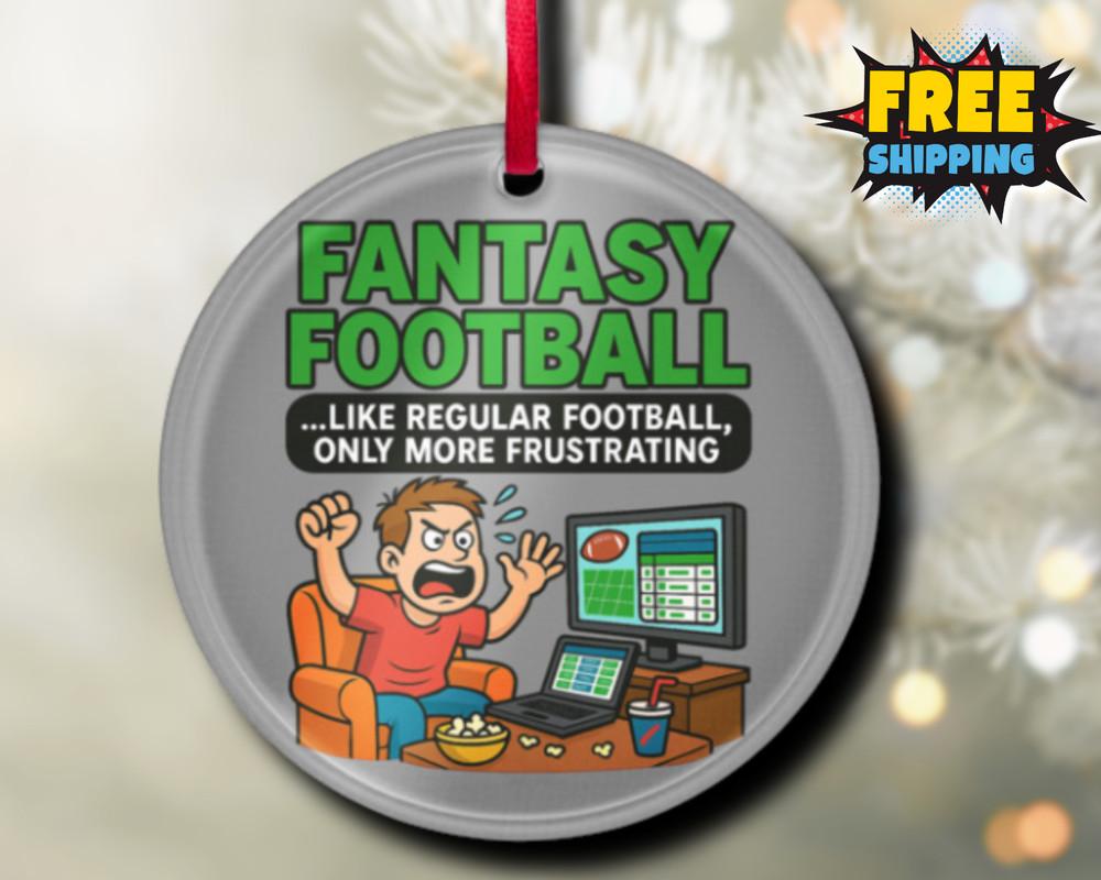 Funny Fantasy Football Ornament Commissioner Fantasy Football Draft Day XMAS Unisex T-Shirt S