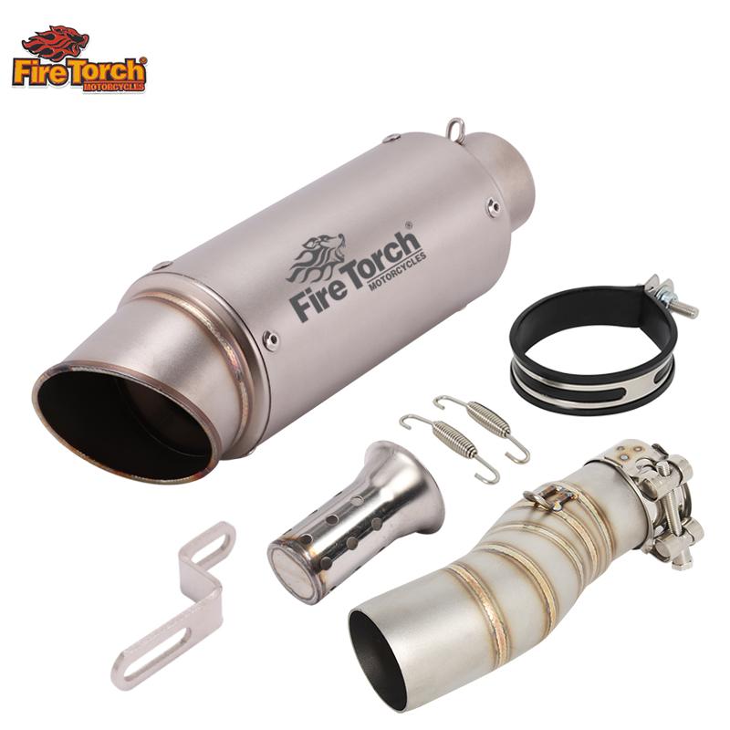Slip On For CFMOTO 450MT 450 MT IBEX 450 2024 2025 Motorcycle Exhaust Escape Moto Systems Middle Link Pipe Carbon Fibe Muffler