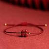 Cinnabar Four-Leaf Clover Handmade Red Bracelet for Women
