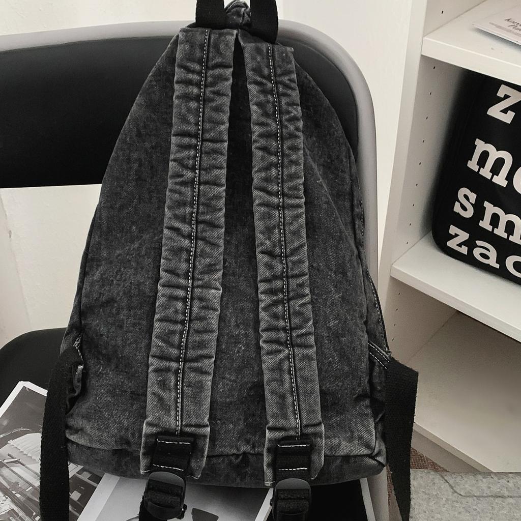 Schulrucksack Retro-Stil Nische Retro Faltbarer Denim-Rucksack Trend Süße Coole Mädels Vielseitige Umhängetasche
