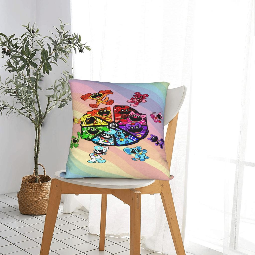 Cartoon Anime S-smiling critters Pillow Case Design Pillow Cover For Living Room Sofa Novelty Cushion Cover