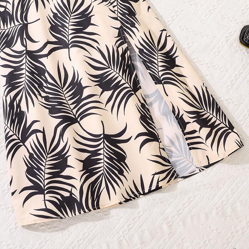 2025 Summer Kids' European Printed Skirt & Sleeveless Knit Top Set