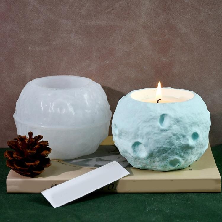 High Temperatures Resistant Candle Cup Silicone Mold Moon Shape Candlestick Mold Aromatherapys Container Jewelry Mould