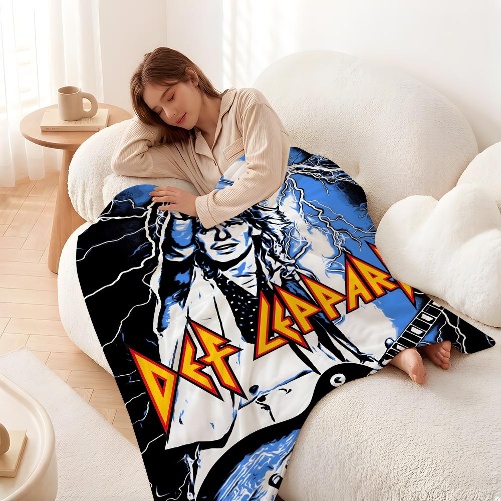 Coperta a Quadri Throw Music D-Def L-Leppard Adatta per Divani Letti Uffici Viaggi, Sedie da Campeggio